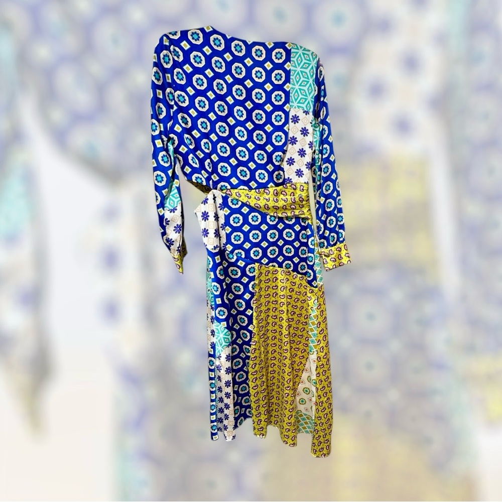 💙 PATCHWORK PRINT MIDI DRESS - Picture 13 of 13